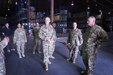 U.S. Army Reserve Commanding General, LTG Charles D. Luckey, tours the Iraq Train and Equipment Fund (ITEF) warehouse at Camp Arifjan, Kuwait, Jan. 4, 2017. 
