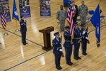 The Joint Base San Antonio Honor Guard presents the colors during the opening ceremony of the 2017 Air Force Wounded Warrior Warrior CARE event Jan. 10, 2017, at JBSA-Randolph, Texas. The goal of the Warrior CARE event is to provide wellness events for seriously wounded, ill and injured military members, veterans and their caregivers.
