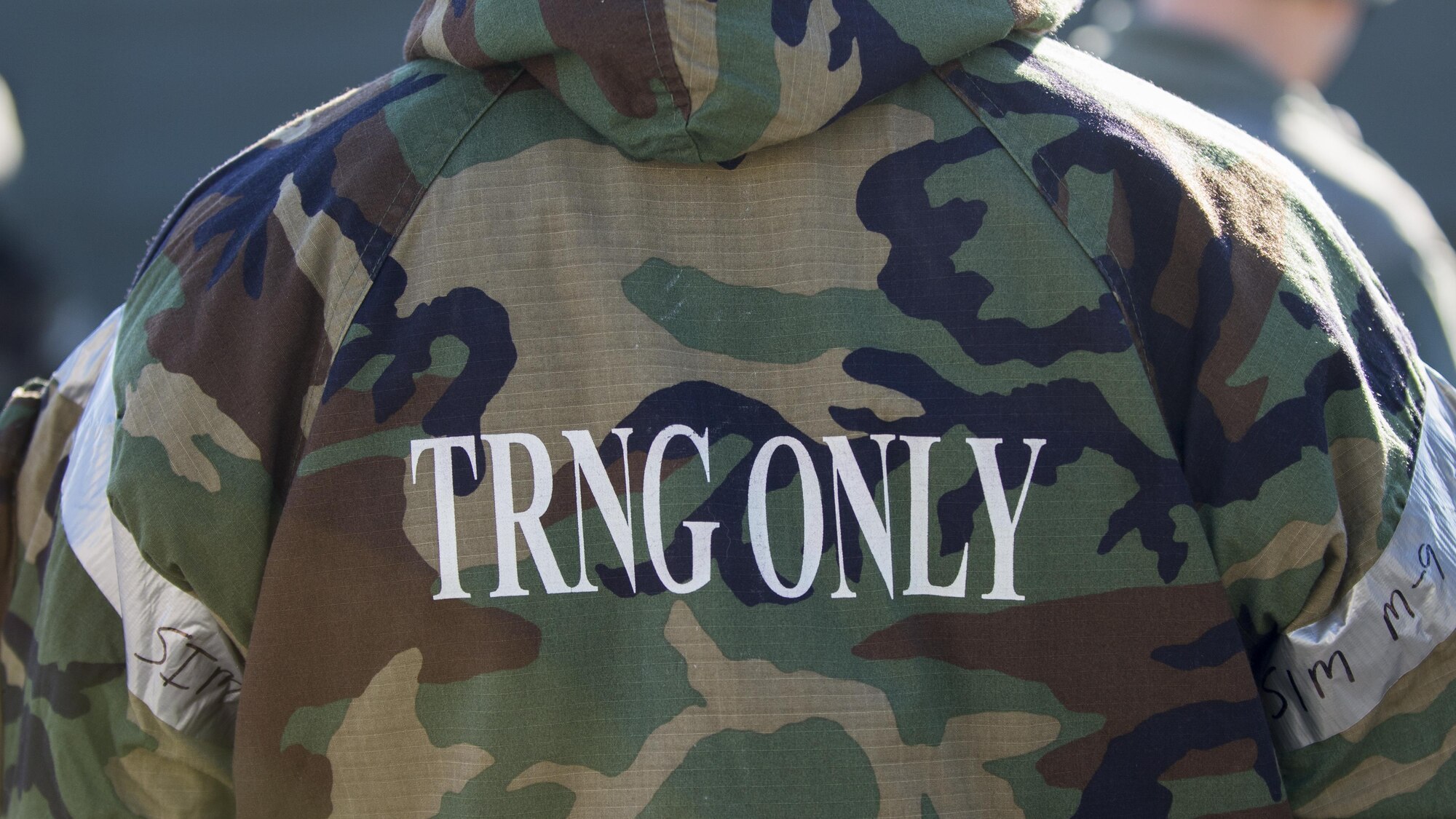 Master Sgt. Kelly Crouse, 31st Aircraft Maintenance Squadron production superintendent, dons his mission-oriented protective postures gear during an Expeditionary Skills Rodeo event at Aviano Air Base, Italy on Jan. 6, 2017.  Implementing similar events throughout the entire 31st Maintenance Group could save 12,220 man-hours over a three-year period. (U.S. Air Force photo by Senior Airman Cory W. Bush)