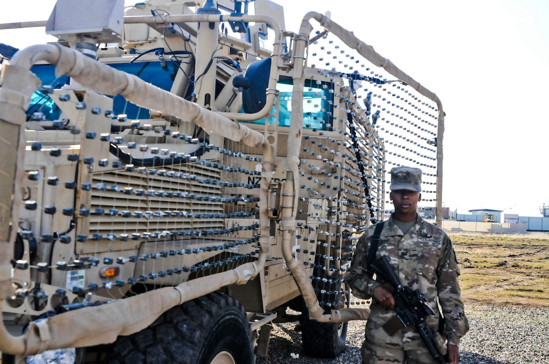 Pfc. Nessy Sanders, stands next to the vehicle she drove in Iraq during Operation Inherent Resolve. In August 2016, Sanders became the first female to deploy to Erbil, Iraq as a Combat Engineer since the Military Occupational Specialty 12B was opened to women in June 2015. Sanders is assigned to Company B, 39th Brigade Engineer Battalion, 101st Airborne Division. A Combat Engineers duties include constructing fighting positions, fixed and floating bridges, obstacles and defensive positions and emplacing and detonationg explosives. Sanders is from Columbus, Mississippi. Her mother also served in the Army in the mid-1980s.

Erbil, Iraq is home to one of four Combined Joint Task Force locations under Operation Inherent Reslove dedicated to training Iraqi defense forces to assist in the defeat of ISIL in Iraq and Syria.
