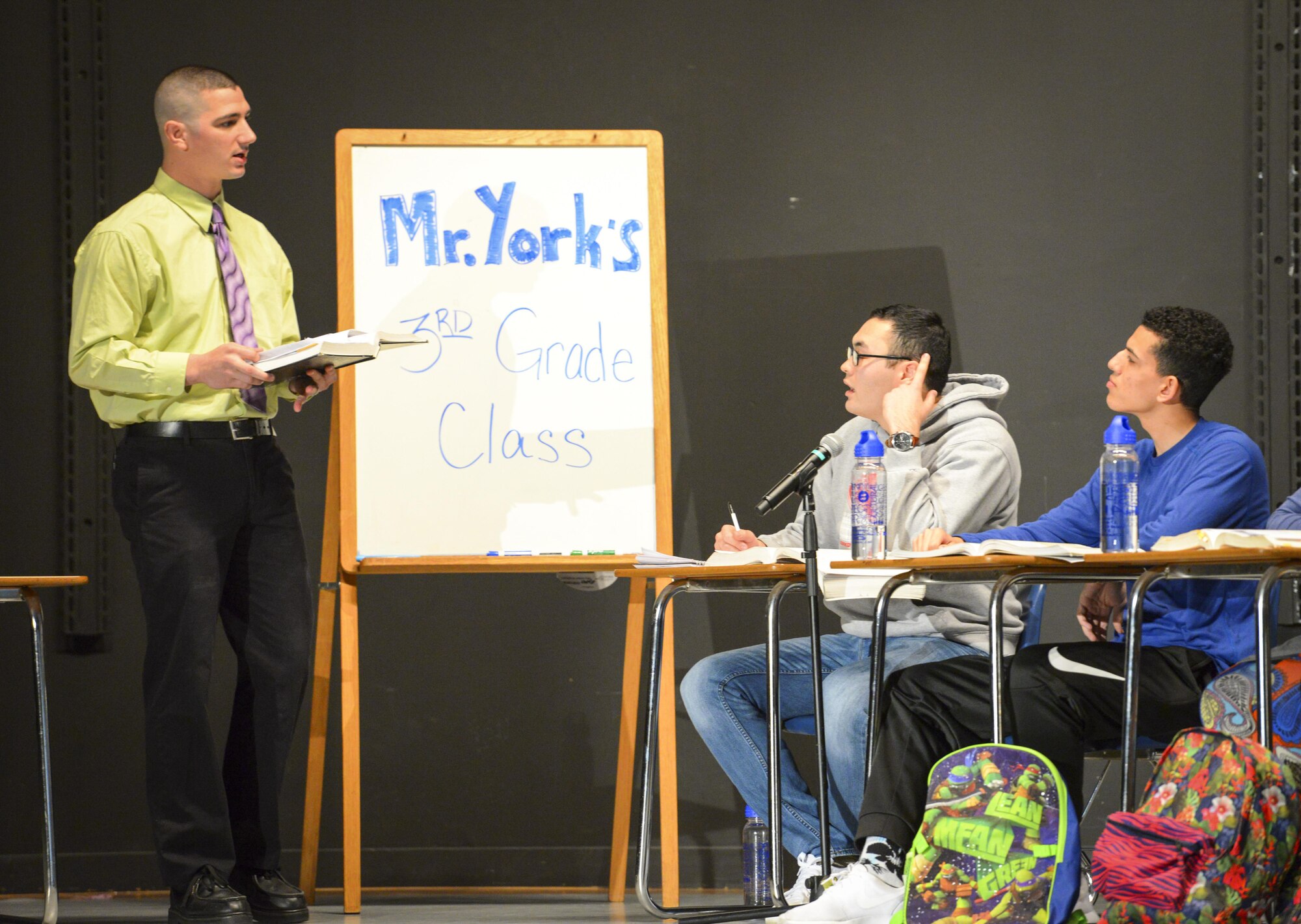Yokota Airmen participate in “The Story of a Dream,” a play chronicling African American suffrage of the mid 1950s at Yokota Air Base, Jan. 12, 2017. The Martin Luther King Jr.’s Special Observance Committee produced the play and an art exhibit in observance of Dr. Martin Luther King Day. The values of freedom and equality which King fought for continue to be highly valued in the Air Force today. (U.S. Air Force photo by Senior Airman Elizabeth Baker)