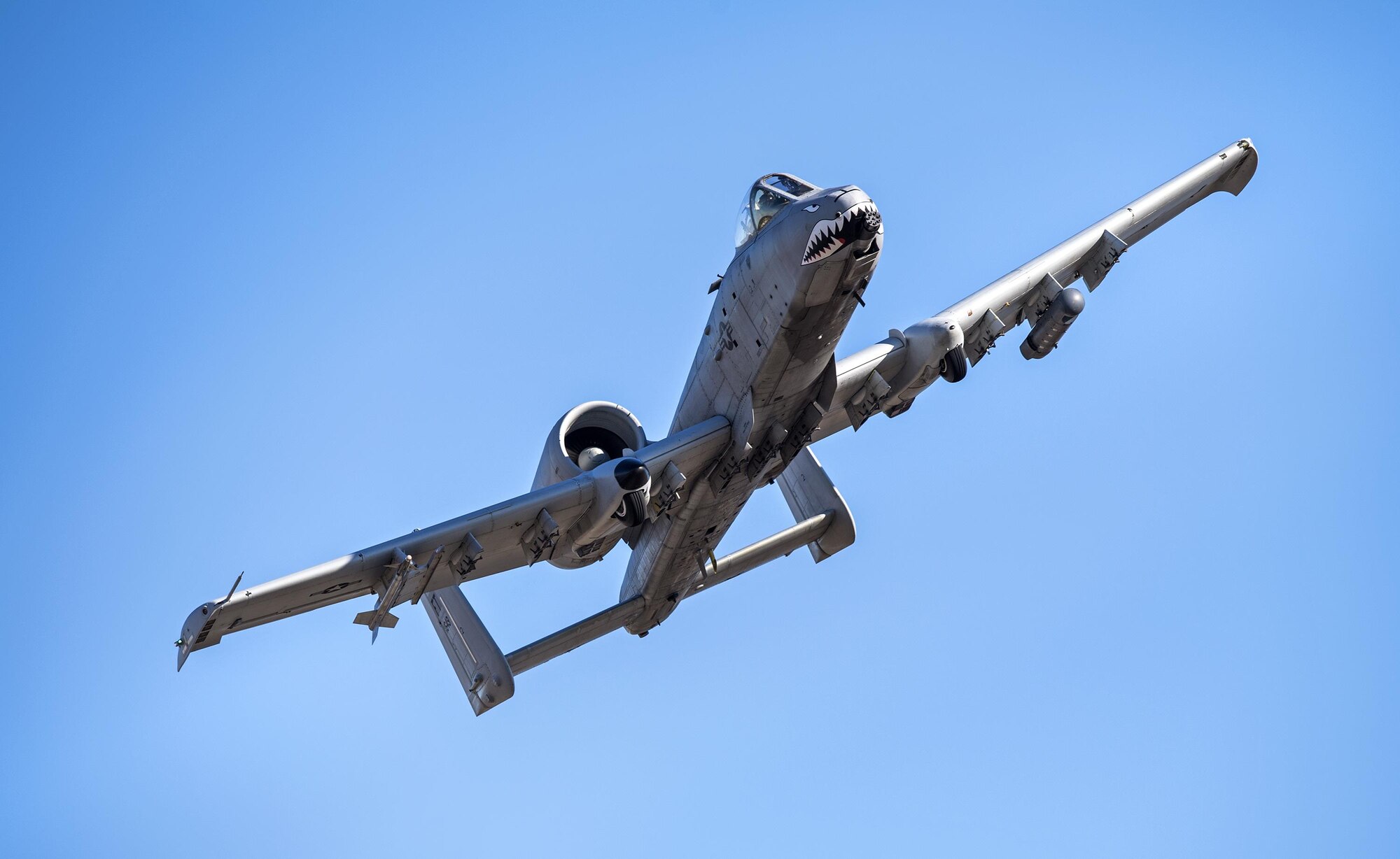 An A-10C Thunderbolt II soars through the skies in preparation for Green Flag-West, Jan. 12, 2017, above Moody Air Force Base, Ga. During Green Flag-West, participants will encounter insurgency scenarios, geared specifically toward combating threats from small cell terror groups or more organized groups like the Taliban. (U.S. Photo by Airman 1st Class Janiqua P. Robinson)