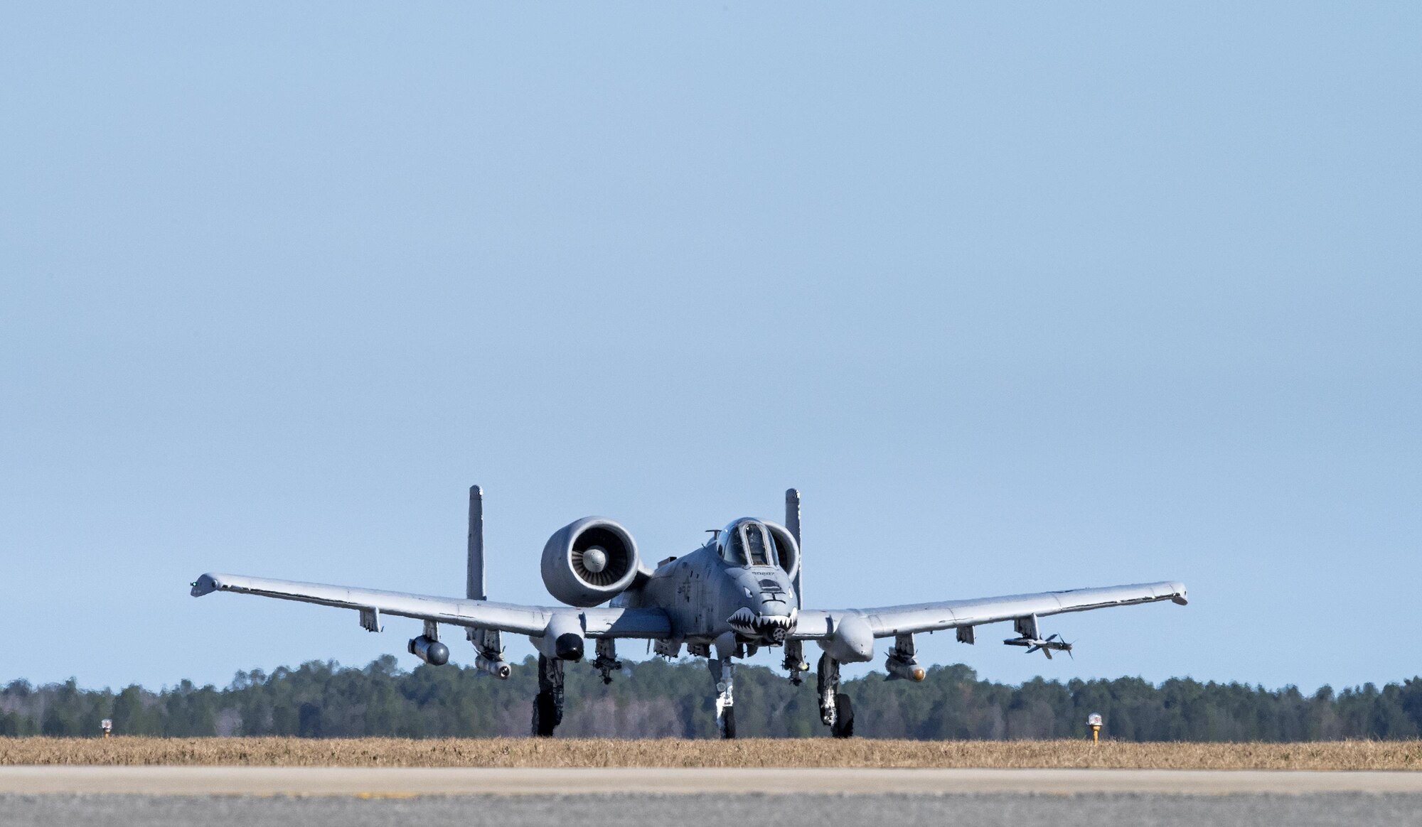 An A-10C Thunderbolt II speeds down a runway in preparation for Green Flag-West, Jan. 12, 2017, at Moody Air Force Base, Ga. During Green Flag-West, there will be a large force-on-force fight with the more than 6,000 U.S. Army Soldiers, designed to hone the skills required to integrate fixed-wing assets with ground forces. (U.S. Photo by Airman 1st Class Janiqua P. Robinson)