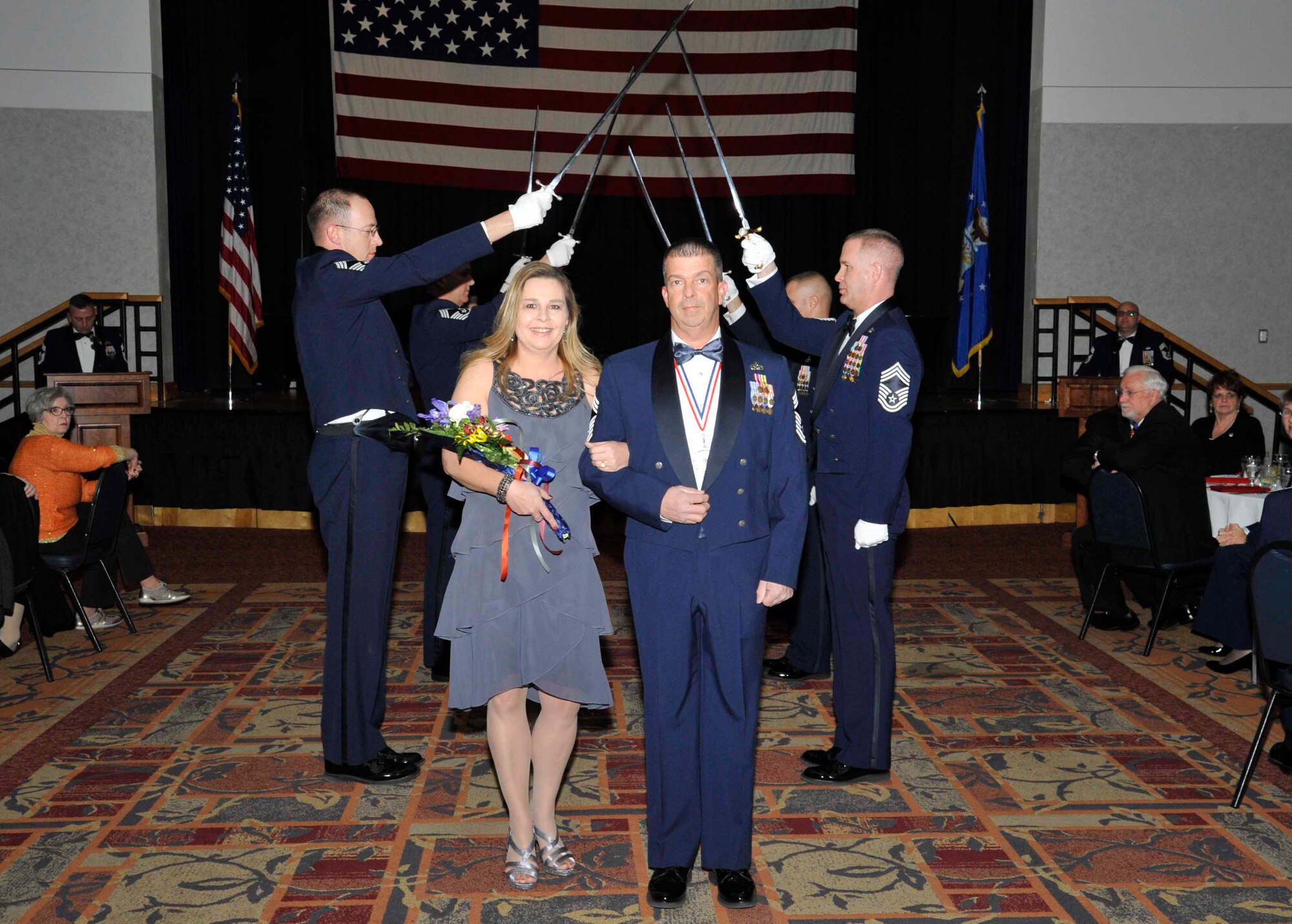 Five Airmen were recognized for their selection to chief master sergeant during a ceremony Jan. 12, 2017 at McConnell Air Force Base, Kan. Chief master sergeant is the highest enlisted rank in the Air Force. (U.S. Air Force photo/Airman 1st Class Erin McClellan)