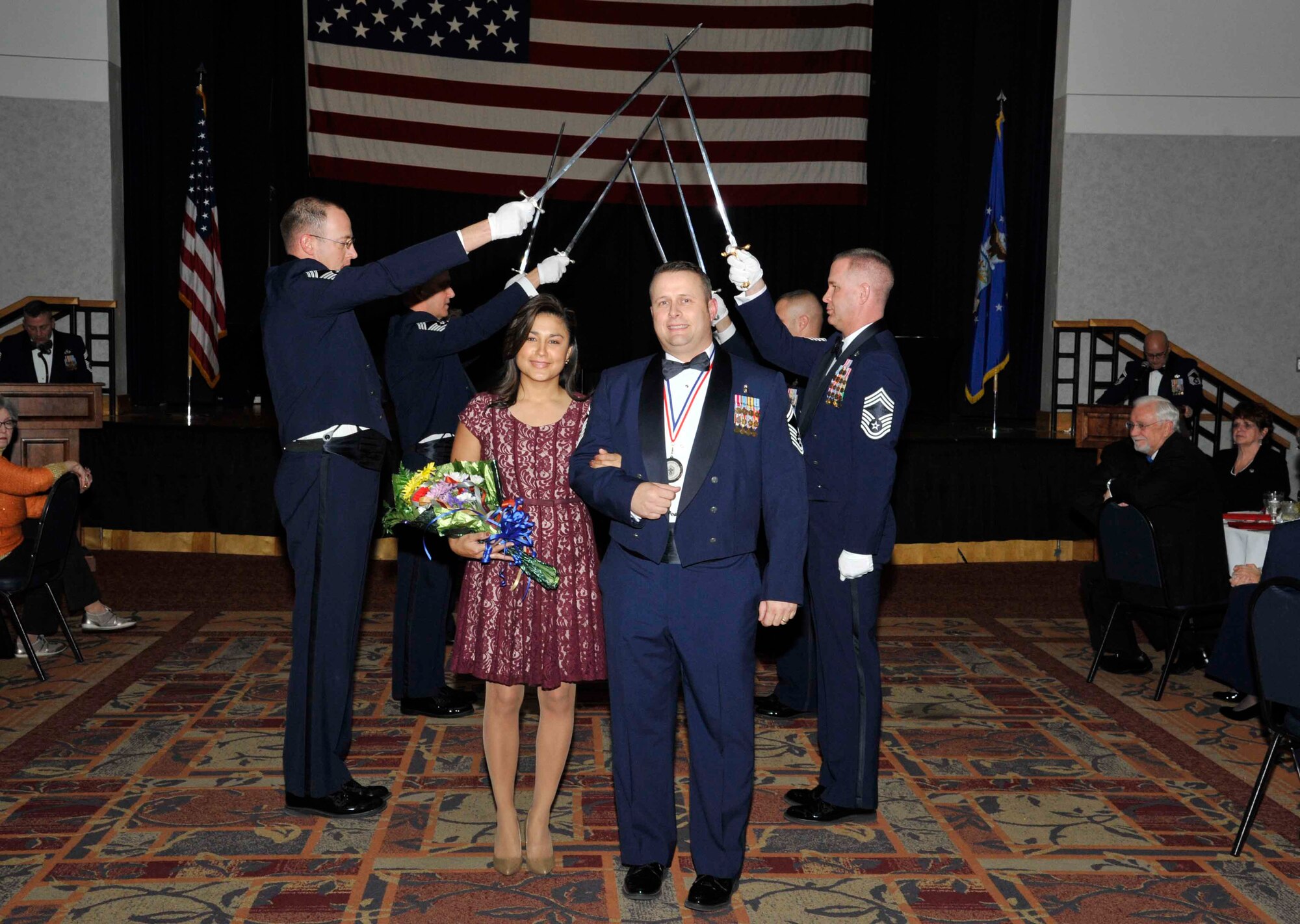 Five Airmen were recognized for their selection to chief master sergeant during a ceremony Jan. 12, 2017 at McConnell Air Force Base, Kan. Chief master sergeant is the highest enlisted rank in the Air Force. (U.S. Air Force photo/Airman 1st Class Erin McClellan)