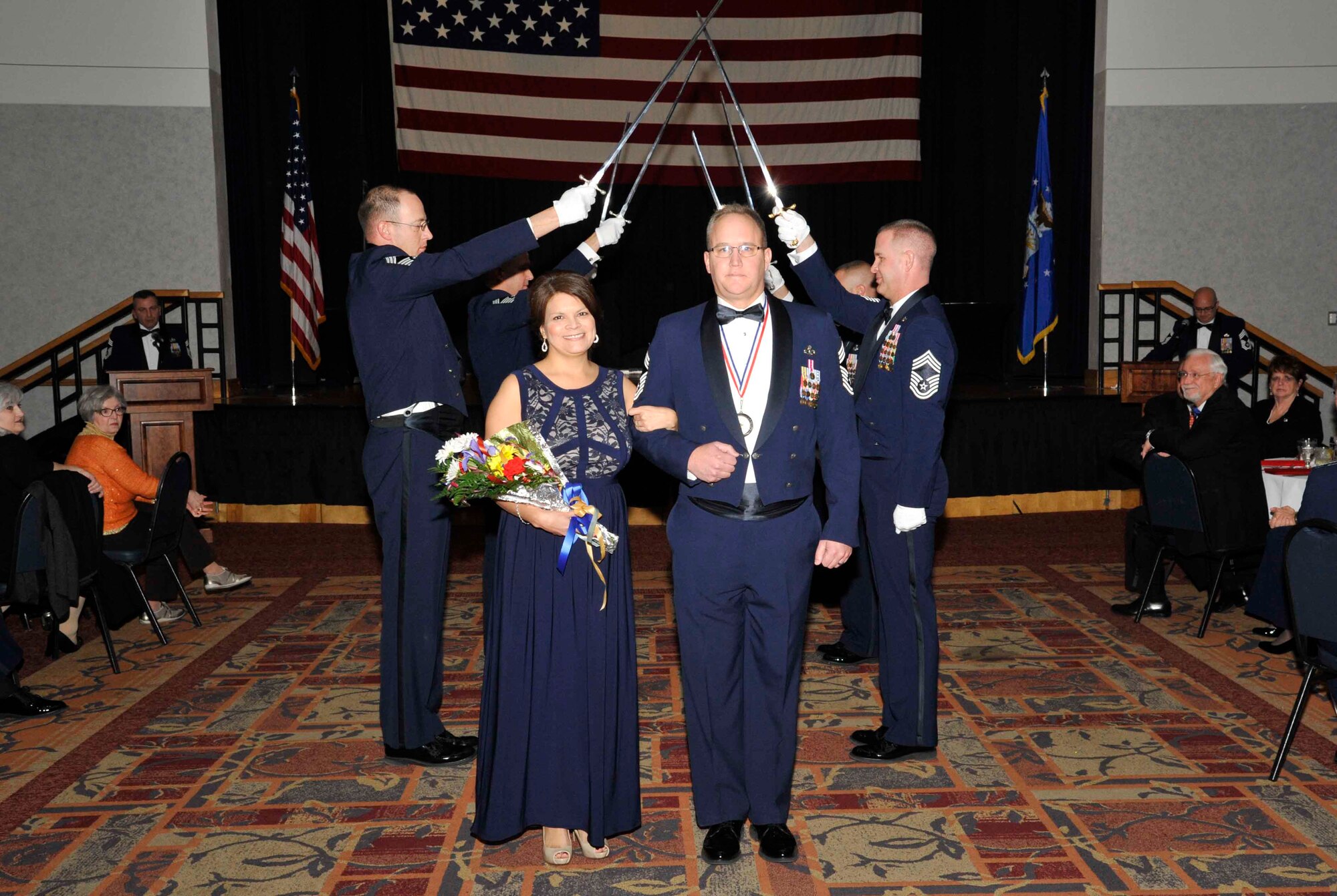 Five Airmen were recognized for their selection to chief master sergeant during a ceremony Jan. 12, 2017 at McConnell Air Force Base, Kan. Chief master sergeant is the highest enlisted rank in the Air Force. (U.S. Air Force photo/Airman 1st Class Erin McClellan)