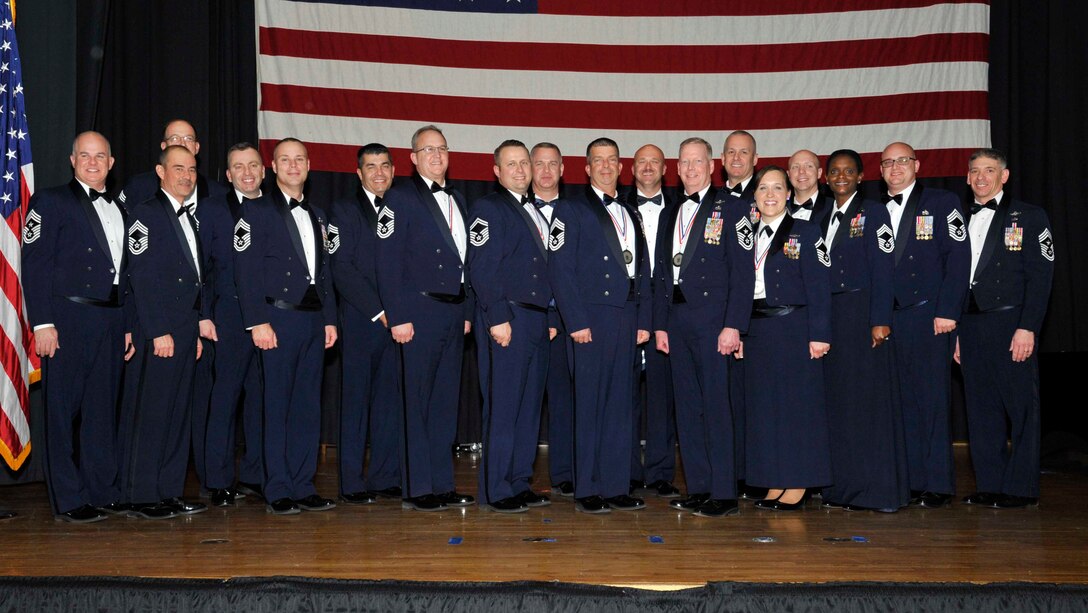 Five Airmen were recognized for their selection to chief master sergeant during a ceremony Jan. 12, 2017 at McConnell Air Force Base, Kan. Chief master sergeant is the highest enlisted rank in the Air Force. (U.S. Air Force photo/Airman 1st Class Erin McClellan)