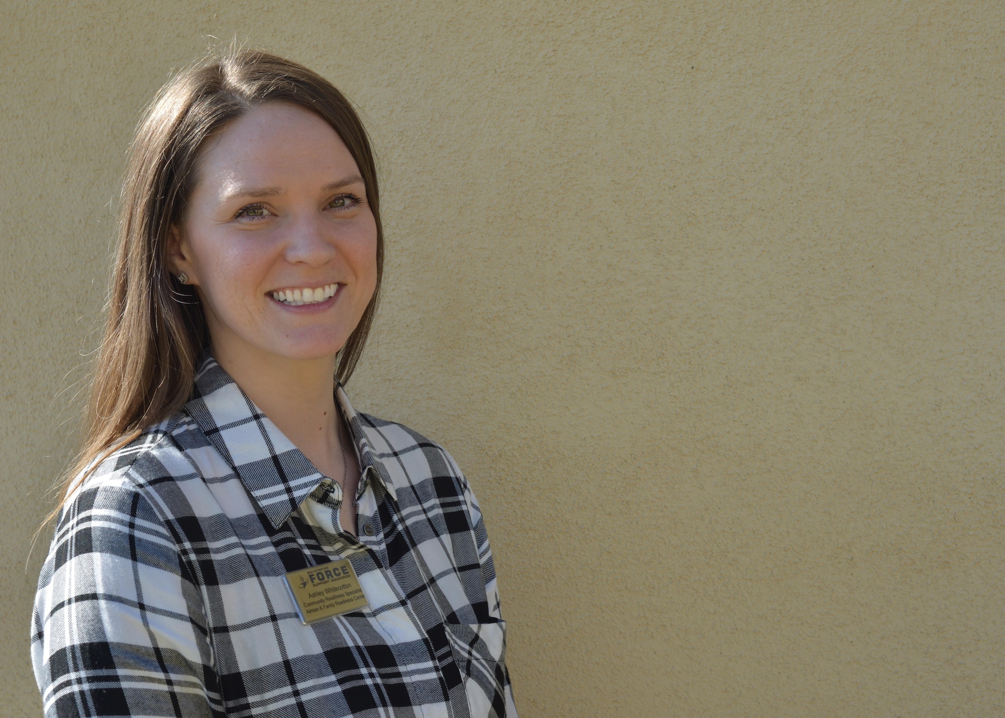 Ashley Whitecotton, 9th Force Support Squadron community readiness specialist, poses for a photo Nov. 5, 2016, at Beale Air Force Base, California. (U.S. Air Force photo/Airman 1st Class Tommy Wilbourn)