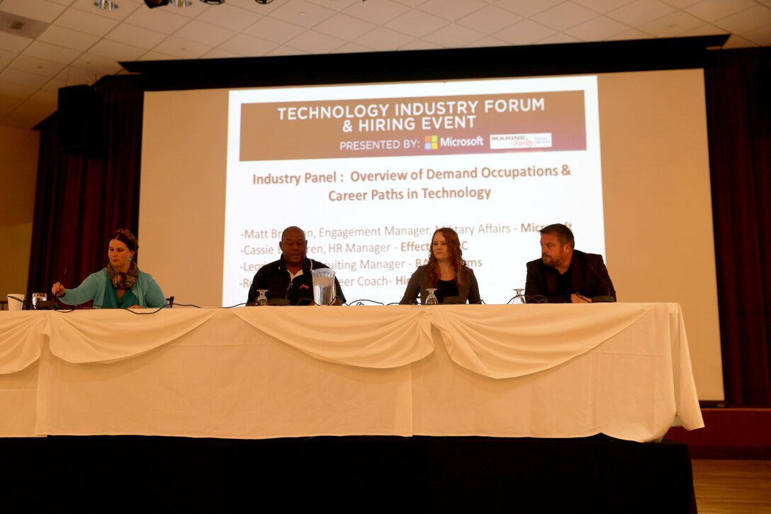 Camp Pendleton held a Technology Industry Forum at the Pacific Views Event Center, Jan 12, 2017. The event was presented by Microsoft and intended to educate   transitioning service members about career paths in the technology industry.
