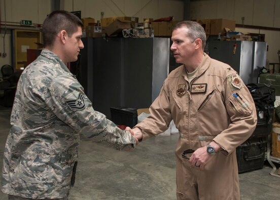 This week's Rock Solid Warrior is Staff Sgt. Michael Rumfelt, a 386th EAMXS C-130 crew chief, deployed from Peoria Air National Guard Base, Illinois.  (U.S. Air Force photo/Senior Airman Andrew Park)