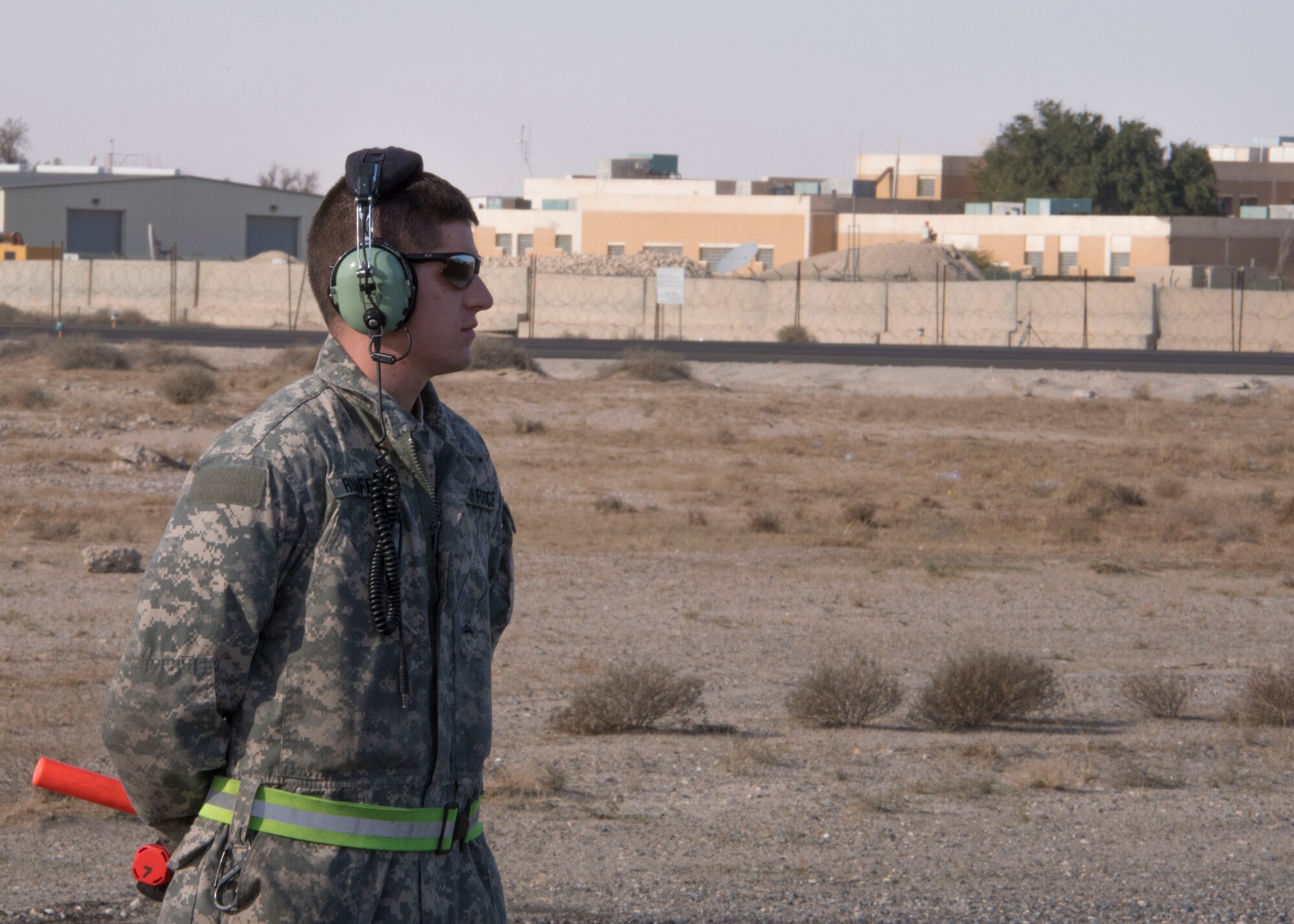 This week's Rock Solid Warrior is Staff Sgt. Michael Rumfelt, a 386th EAMXS C-130 crew chief, deployed from Peoria Air National Guard Base, Illinois.  (U.S. Air Force photo/Senior Airman Andrew Park)