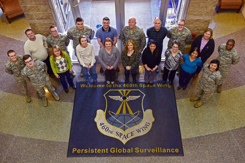 Maj. Christopher Humphrey (back row, fifth from the right) is an Air Force Reserve Individual Mobilization Augmentee and was selected to command the 460th Comptroller Squadron, Buckley Air Force Base, Colorado.