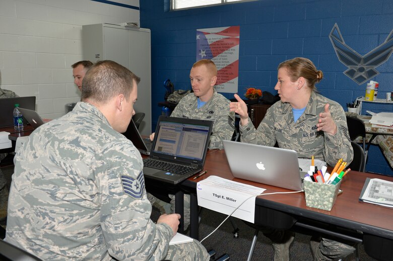 Students of Noncomissioned officer academy Intermediate Leadership Experience class 17-2 participate a small group discussion Jan. 13, 2017 at the Paul H. Lankford Enlisted Professional Military Education Center in Louisville, Tenn.  (U.S. Air National Guard photo by Master Sgt. Jerry D. Harlan)