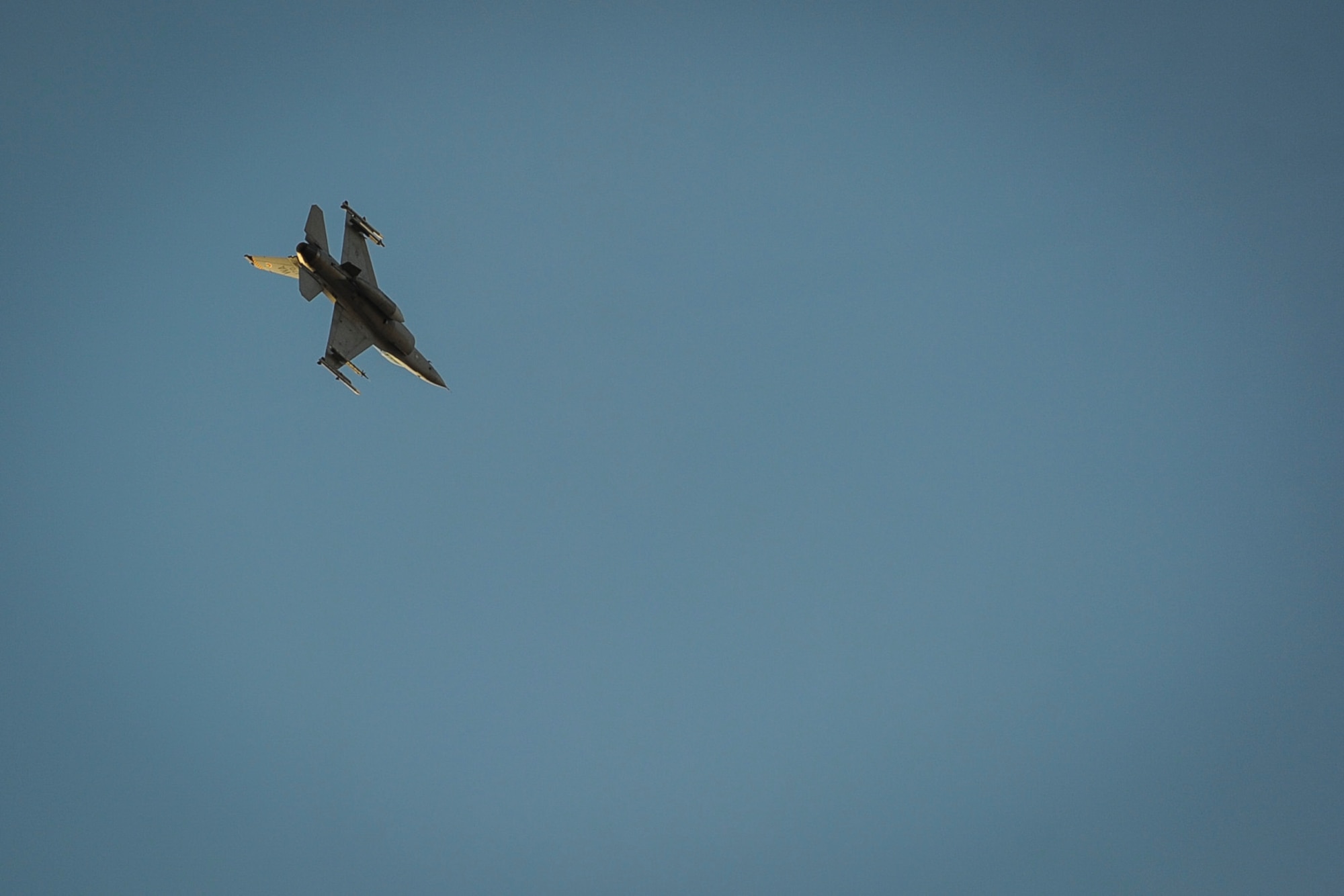 An F-16 Fighting Falcon performs a maneuver during the 57th Wing’s annual incentive fly day at Nellis Air Force Base, Nev., Jan. 6, 2017. Before the flight day, each flyer had to undergo extensive medical/aeromedical examinations and visits to Aircrew Flight Equipment.