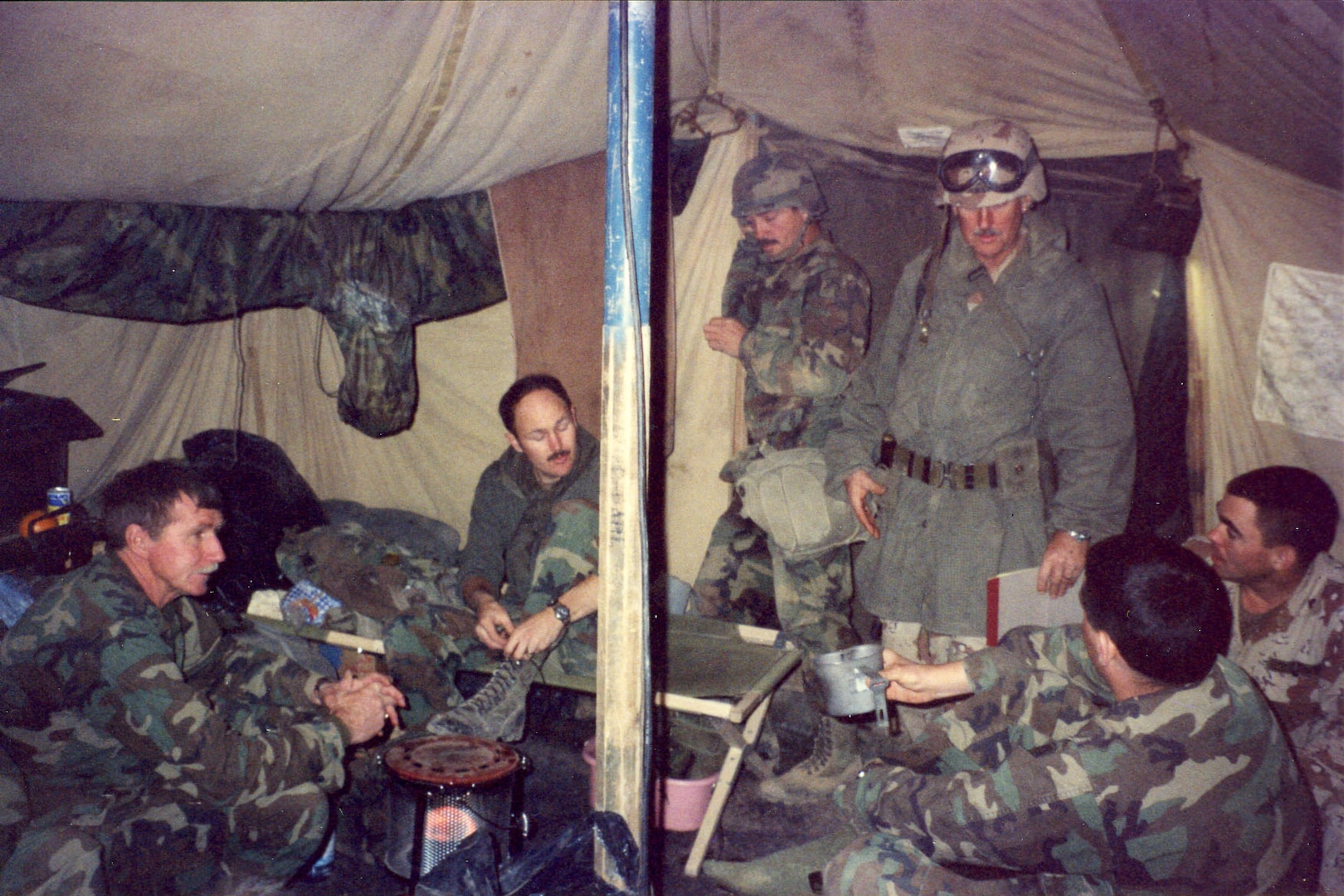 South Carolina Army National Guard Soldiers with the 251st Rear Area Operations Center at Log-base "Charlie" near the Saudi/Iraq border deployed to Southwest Asia starting on Jan. 9, 1991, to provide support during Operation Desert Storm. The South Carolina National Guard deployed more than 2,400 Army and Air Guard service members during Operations Desert Shield and Desert Storm, representing 11 different Army Guard units and eight Air Guard units. 