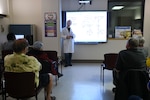 Dr. Tom Sauerwein, director of the 59th Medical Wing’s Diabetes Center of Excellence, teaches patients to self-manage diabetes during a classroom session at the Wilford Hall Ambulatory Surgical Center, Joint Base San Antonio-Lackland, Texas. The DCOE is a premier Air Force Medical Service specialty clinic dedicated to providing standardized diabetes care to beneficiaries across the military health care system. The clinical component provides diabetes management, diabetes education, and diabetes prevention programs through referral care to more than 50,000 TRICARE beneficiaries. (U.S. Air Force photo/Staff Sgt. Jason Huddleston)