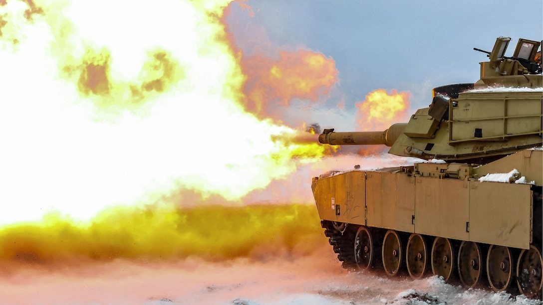 <strong>Photo of the Day: Jan. 18, 2017</strong><br/><br />Soldiers fire a live round from an M1A2 battle tank during an accuracy test in Swietozow, Poland, Jan. 16, 2017. The soldiers are assigned to the 4th Infantry Division's 1st Battalion, 68th Armor Regiment, 3rd Armored Brigade Combat Team. The unit's arrival marks the start of rotations of armored brigades in Europe. This rotation will enhance deterrence capabilities in the region, improve the U.S. ability to respond to potential crises, and defend allies and partners in the European community. Army photo by Staff Sgt. Micah VanDyke<br/><br /><a href="http://www.defense.gov/Media/Photo-Gallery?igcategory=Photo%20of%20the%20Day"> Click here to see more Photos of the Day. </a>