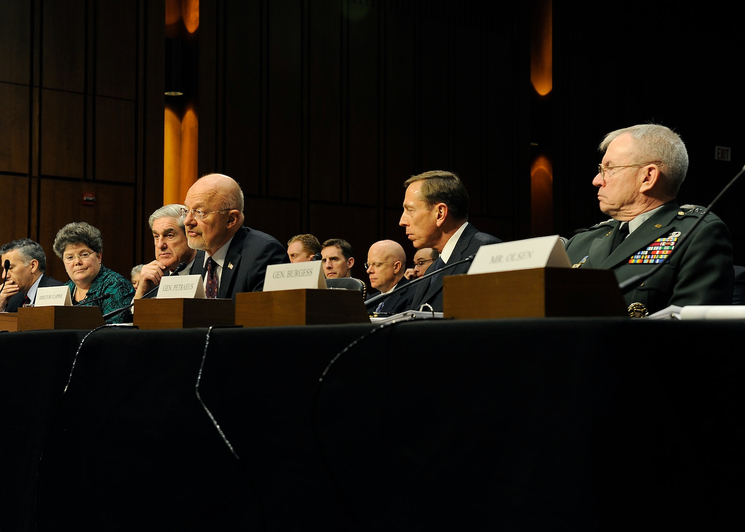 DNI James Clapper testifies before congress with other IC Leaders.