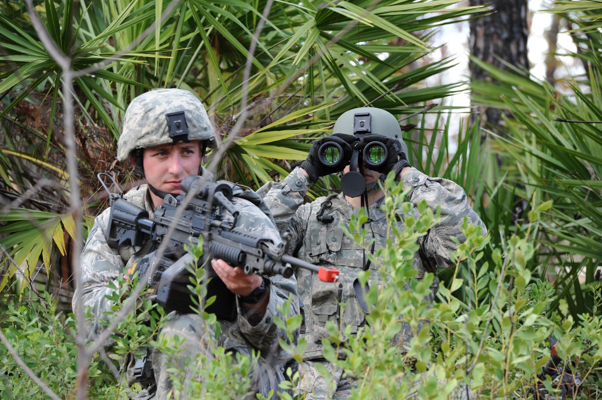 The 927th Security Force Squadron, MacDill Air Force Base, Florida participated in a week-long training exercise held at Camp Blanding Joint Training Center, Starke Florida, Jan. 9-13. The exercise included multiple scenarios that evaluated the defenders response to a variety of base threats. (U.S Air Force photo by Tech. Sgt. Peter Dean)