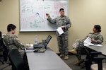 1st Lt. John Capotosi gives his mission briefing during Air Mission Commander training. Pilots with the South Carolina Army National Guard, 59th Aviation Troop Command, 1-151st Attack Reconnaissance Battalion completed Air Mission Commander training Jan. 9-12, 2017, at McEntire Joint National Guard Base in Eastover, S.C., in order to become more familiar and comfortable with making decisions for other aircraft, as well as their own. 