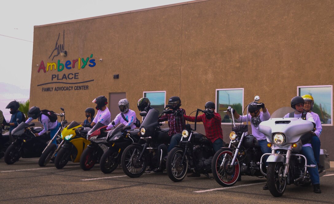Marine Corps Air Station Yuma service members, veterans, and Department of Defense employees rode with local law enforcement personnel for the 4th annual Sexual Assault Awareness and Response Ride, Thursday, April 7, 2016 in Yuma, Ariz. The station partnered with local agencies to show support for MCAS Yuma’s Sexual Assault Awareness Month campaign.