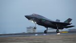 An F-35B Lightning II with Marine Fighter Attack Squadron 121, lands at Marine Corps Air Station Iwakuni, Jan. 18, 2017.  VMFA-121 conducted a permanent change of station to MCAS Iwakuni, from MCAS Yuma, Ariz., and now belongs to Marine Aircraft Group 12, 1st Marine Aircraft Wing, III Marine Expeditionary Force. The F-35B Lightning II is a fifth-generation fighter, which is the world's first operational supersonic short takeoff and vertical landing aircraft. The F-35B brings strategic agility, operational flexibility and tactical supremacy to III MEF with a mission radius greater than that of the F/A-18 Hornet and AV-8B Harrier II in support of the U.S. - Japan alliance.