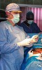 Maj. Anthony Donaldson, a urologist from the Vermont Air National Guard in Burlington, Vermont, Senegalese urologist Dr. Niang, and a Moroccan intern conduct surgery to remove a bladder stone from a patient during Medical Readiness Training Exercise 17-1 at Hospital Militaire De Ouakam in Dakar, Senegal, Jan. 18, 2017. MEDRETE is a combined effort between the Senegalese government, U.S. Army Africa, the U.S. Army Reserve 332nd Medical Brigade in Nashville, Tenn., and the Vermont Air National Guard. MEDRETE 17-1 is the first in a series of medical readiness training exercises that U.S. Army Africa is scheduled to facilitate within various countries in Africa, and serves as an opportunity for the partnered militaries to hone and strengthen their general surgery and trauma skills while reinforcing the partnership between the countries. The mutually beneficial exercise brings together Senegalese military and U.S. Army medical professionals to foster cooperation while conducting medical specific tasks. 