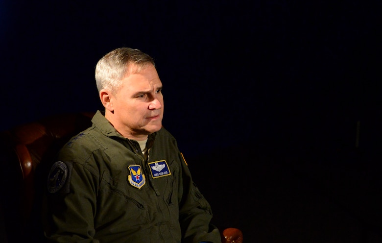 Lt. Gen. Chris Nowland, Air Force deputy chief of staff for operations, plans and requirements (AF/A3), talks about the current pilot shortage across the Air Force at Nellis Air Force Base, Nevada, Jan. 10, 2017. In September 2015, the Chief of Staff of the Air Force directed a Fighter Enterprise Redesign to focus on developing a strategy and implementation plan to ensure the Air Force has an enduring, proficient and sufficient fighter pilot force. (U.S. Air Force photo by Airman 1st Class Nathan Byrnes/Released)