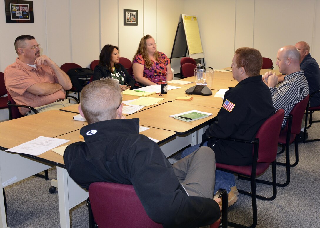 An XCITE innovation team meeting last year provided members an opportunity to brainstorm over ideas. (U.S. Air Force photo by Kenji Thuloweit)