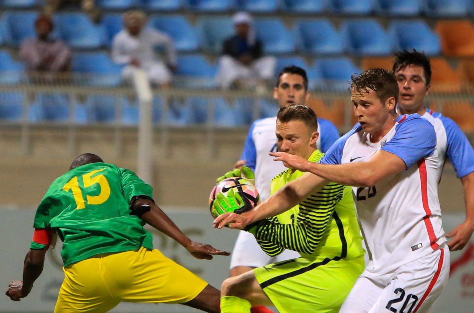 USA vs Mali at the 2017 CISM World Football Cup in Muscat, Oman 13-29 January. 