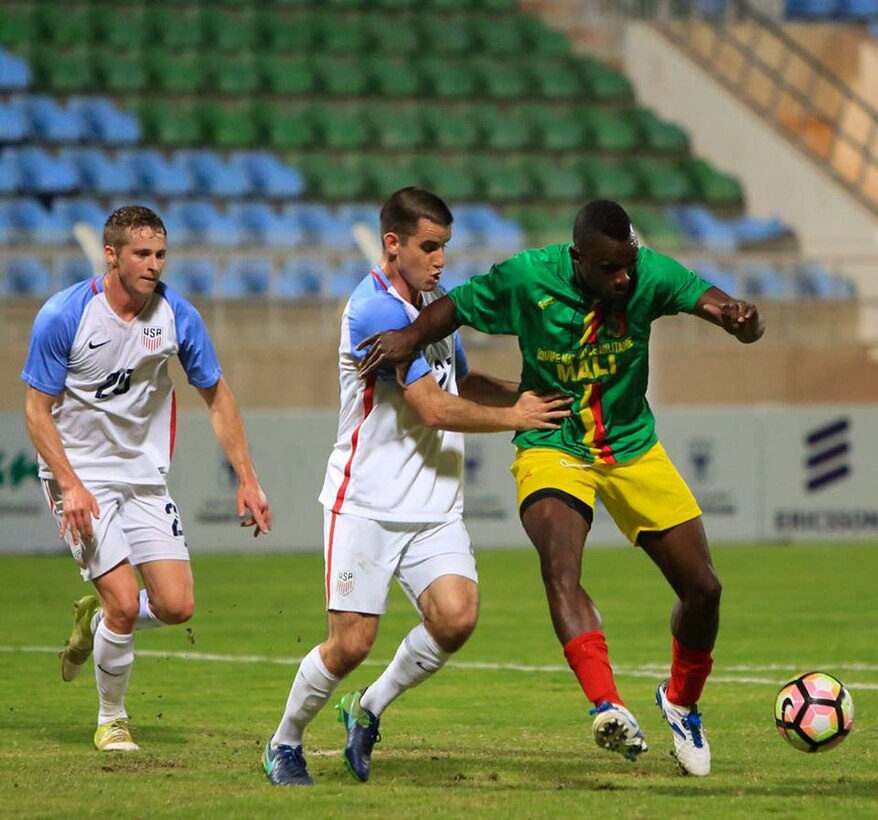 USA vs Mali at the 2017 CISM World Football Cup in Muscat, Oman 13-29 January. 