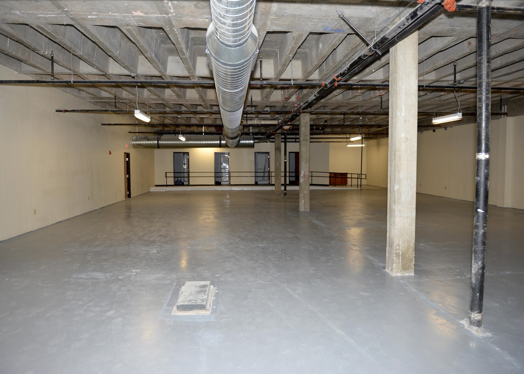 The new base shelter over the 97th Medical Group is prepared for use, Jan 11 2017, at Altus Air Force Base, Oklahoma. Members of the 97th Civil Engineer Squadron renovated the second floor of the Medical Clinic to house members of the mighty 97th during emergency situation. (U.S. Air Force Photo by Airman Jackson N. Haddon/ Released)