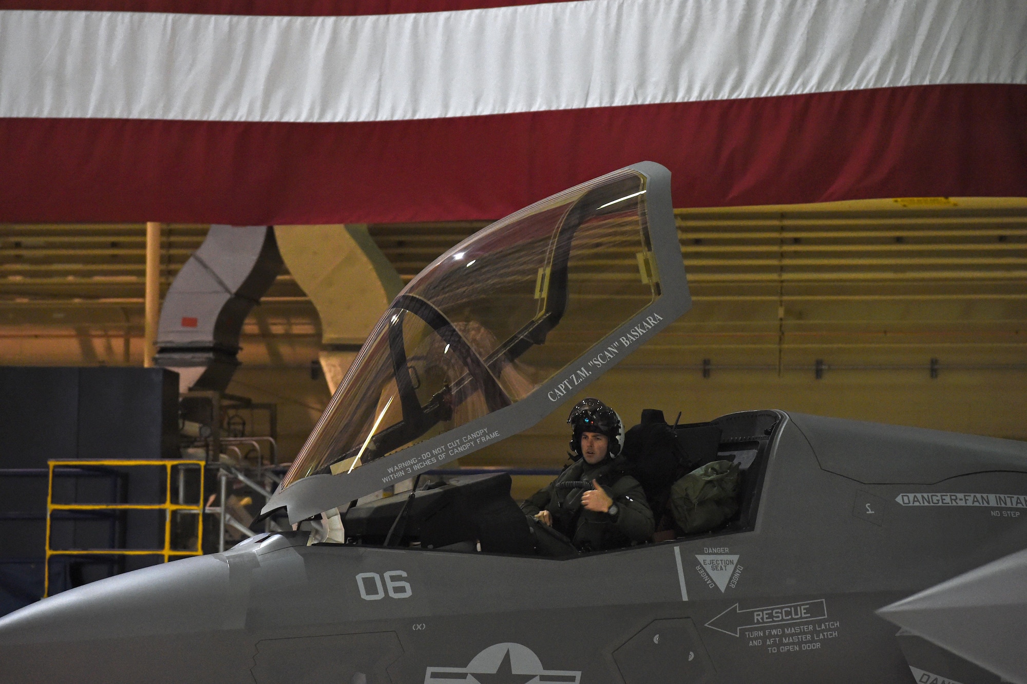 Marines assigned to Marine Fighter Attack Squadron (VMFA) 121, 3rd Marine Aircraft Wing, move F-35Bs in a hangar, Jan. 13, 2017, during a stop on Joint Base Elmendorf-Richardson, Alaska, en route to Marine Corps Air Station Iwakuni, Japan. VMFA-121 is the first operational F-35B squadron in the Marine Corps, with its relocation to 1st Marine Aircraft Wing at Iwakuni. The F-35B was developed to replace the Marine Corps’ F/A-18 Hornet, AV-8B Harrier and EA- 6B Prowler. The Short Take-off Vertical Landing (STOVL) aircraft is a true force multiplier. The unique combination of stealth, cutting-edge radar and sensor technology, and electronic warfare systems bring all of the access and lethality capabilities of a fifth-generation fighter, a modern bomber, and an adverse-weather, all-threat environment air support platform.