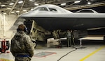 Airmen from the 509th Bomb Wing at Whiteman Air Force Base, Missouri prepare B-2 Spirit stealth bombers for operations near Sirte, Libya. In conjunction with the Libyan Government of National Accord, the U.S. military conducted precision airstrikes Jan. 18, 2017 destroying two Daesh camps 45 kilometers southwest of Sirte. (U.S. Air Force photo by Senior Airman Joel Pfiester)