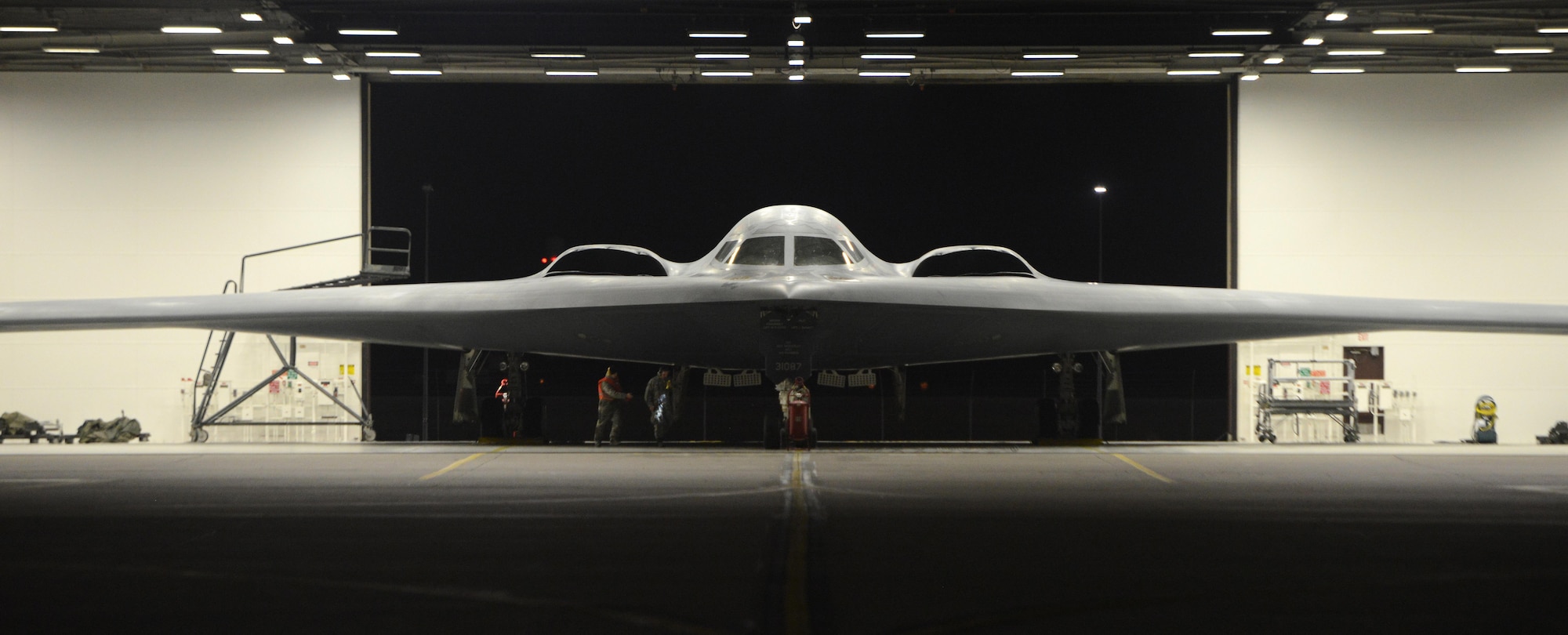 A B-2 Spirit from the 590th Bomb Wing at Whiteman Air Force Base, Mo., prepares to take off in support of operations near Sirte, Libya. In conjunction with the Libyan Government of National Accord, the U.S. military conducted precision airstrikes Jan. 18, 2017, destroying two Islamic State of Iraq and the Levant camps, 45 kilometers southwest of Sirte. (U.S. Air Force photo/Senior Airman Joel Pfiester)
