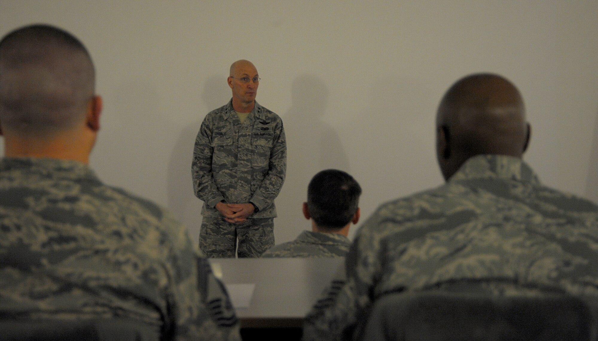 Maj. Gen. Timothy Zadalis, U.S. Air Forces in Europe and Air Forces Africa vice commander, speaks to attendees of a Continuous Process Improvement Senior Leader Course at Ramstein Air Base, Germany, Jan. 9, 2017. Zadalis challenged the leaders to allow, encourage, and support their Airmen to make the changes their units and the Air Force needs to be a more efficient organization. (U.S. Air Force photo by Staff Sgt. Timothy Moore)