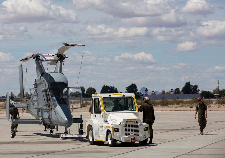 The Marine Corps’ first two Kaman K-MAX Helicopters arrived at Marine Corps Air Station Yuma, Ariz., Saturday, May 7, 2016. The K-MAX will be added to MCAS Yuma's already vast collection of military air assets, and will utilize the station’s ranges to strengthen training, testing and operations across the Marine Corps.