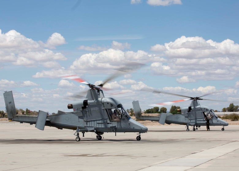 The Marine Corps’ first two Kaman K-MAX Helicopters arrived at Marine Corps Air Station Yuma, Ariz., Saturday, May 7, 2016. The K-MAX will be added to MCAS Yuma's already vast collection of military air assets, and will utilize the station’s ranges to strengthen training, testing and operations across the Marine Corps.