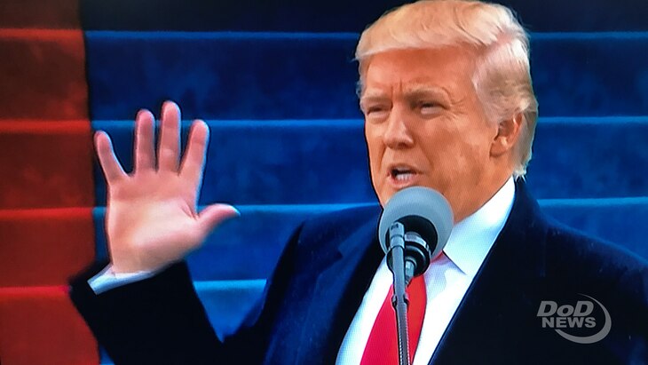 President and Commander in Chief Donald J. Trump addresses the nation after taking the oath of office during a ceremony at the U.S. Capitol in Washington, D.C., Jan. 20, 2017. DoD photo