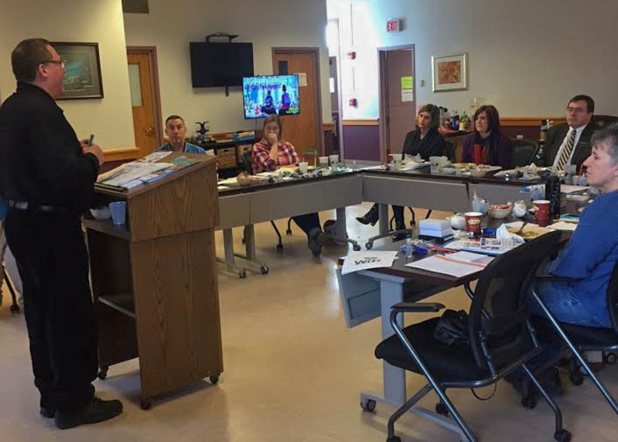 Members of the 914th Airlift Wing Key Spouse Program conduct training in the Airman and Family Readiness Center Wednesday, January 18, 2017 at the Niagara Falls Air Reserve Station, N.Y.  The program promotes individual and family unit readiness while helping to establish a sense of Air Force community. (U.S. Air Force photo by Lt. Col. Andrea Pitruzzella)