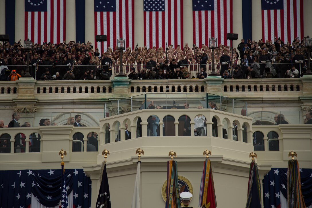 On Jan. 20, 2017, "The President's Own" U.S. Marine Band performed for the 58th Inauguration of Donald Trump at the U.S. Capitol in Washington, D.C. (U.S. Marine Corps photo by Gunnery Sgt. Brian Rust/released)