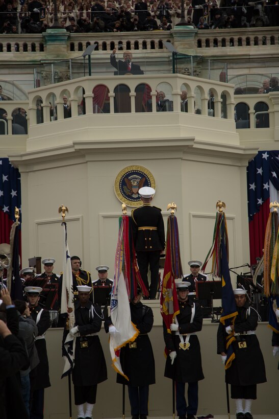On Jan. 20, 2017, "The President's Own" U.S. Marine Band performed for the 58th Inauguration of Donald Trump at the U.S. Capitol in Washington, D.C. (U.S. Marine Corps photo by Gunnery Sgt. Brian Rust/released)