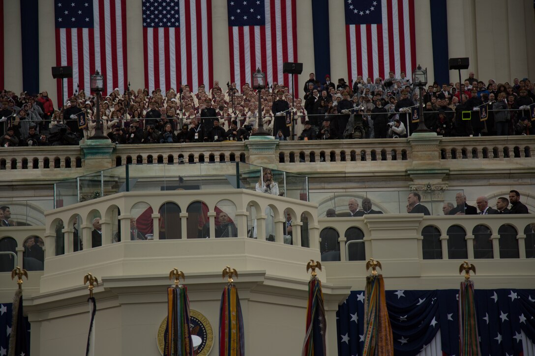 On Jan. 20, 2017, "The President's Own" U.S. Marine Band performed for the 58th Inauguration of Donald Trump at the U.S. Capitol in Washington, D.C. (U.S. Marine Corps photo by Gunnery Sgt. Brian Rust/released)