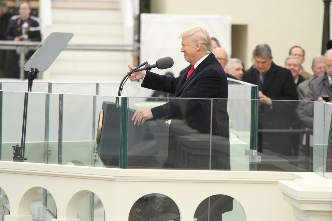 On Jan. 20, 2017, "The President's Own" U.S. Marine Band performed for the 58th Inauguration of Donald Trump at the U.S. Capitol in Washington, D.C. (U.S. Marine Corps photo by Master Sgt. Amanda Simmons/released)