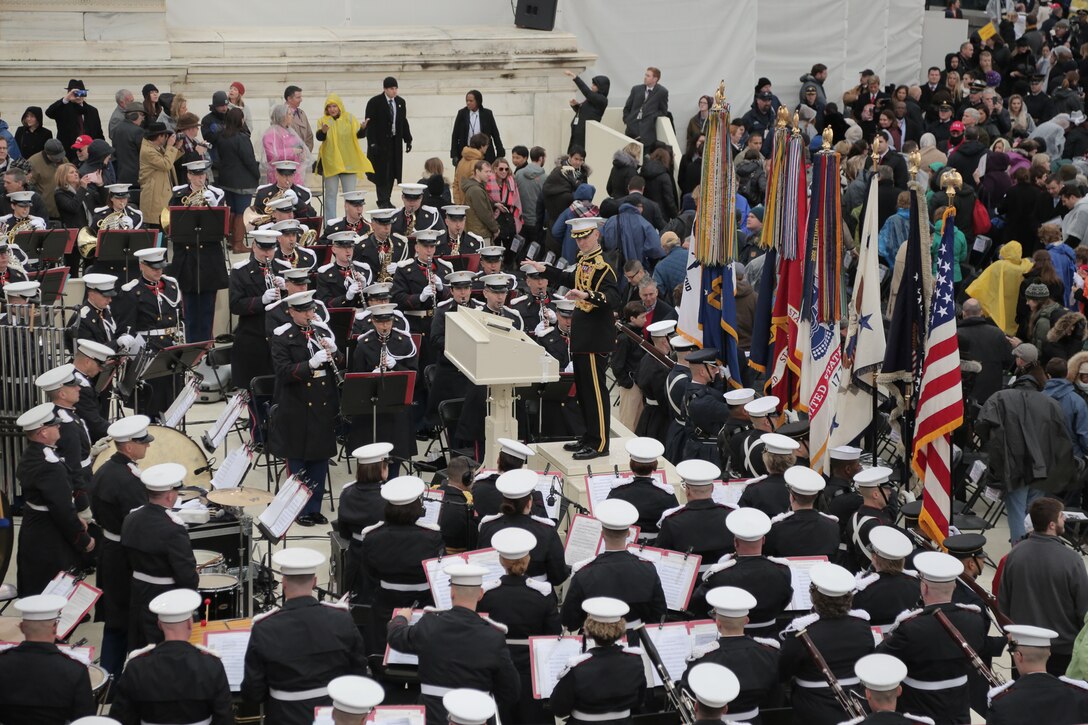 On Jan. 20, 2017, "The President's Own" U.S. Marine Band performed for the 58th Inauguration of Donald Trump at the U.S. Capitol in Washington, D.C. (U.S. Marine Corps photo by Gunnery Sgt. Rachel Ghadiali/released)