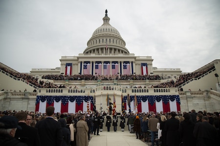 On Jan. 20, 2017, "The President's Own" U.S. Marine Band performed for the 58th Inauguration of Donald Trump at the U.S. Capitol in Washington, D.C. (U.S. Marine Corps photo by Gunnery Sgt. Brian Rust/released)