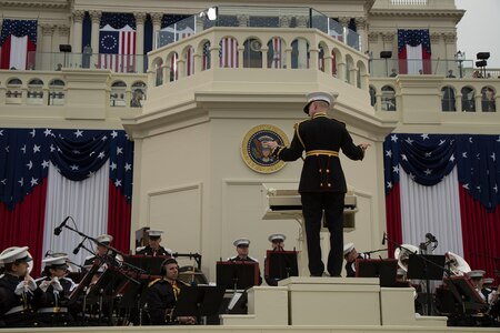 On Jan. 20, 2017, "The President's Own" U.S. Marine Band performed for the 58th Inauguration of Donald Trump at the U.S. Capitol in Washington, D.C. (U.S. Marine Corps photo by Gunnery Sgt. Brian Rust/released)