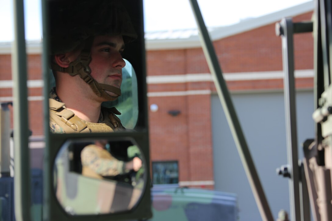 Cpl. Jimmy Moretz operates an MK28 extended cargo truck aboard Marine Corps Air Station Cherry Point, N.C., Jan. 17, 2017. Moretz is the emergency dispatcher assigned to Marine Air Support Squadron 1, Marine Air Control Group 28, 2nd Marine Aircraft Wing, and training noncommissioned officer for his platoon in the motor and transport section of the squadron. Moretz has been recognized as the noncommissioned officer of the quarter for the period of Oct. 1, 2016 to Dec. 31, 2016 for his outstanding work in his squadron. (U.S. Marine Corps photo by Cpl. Jason Jimenez/ Released)