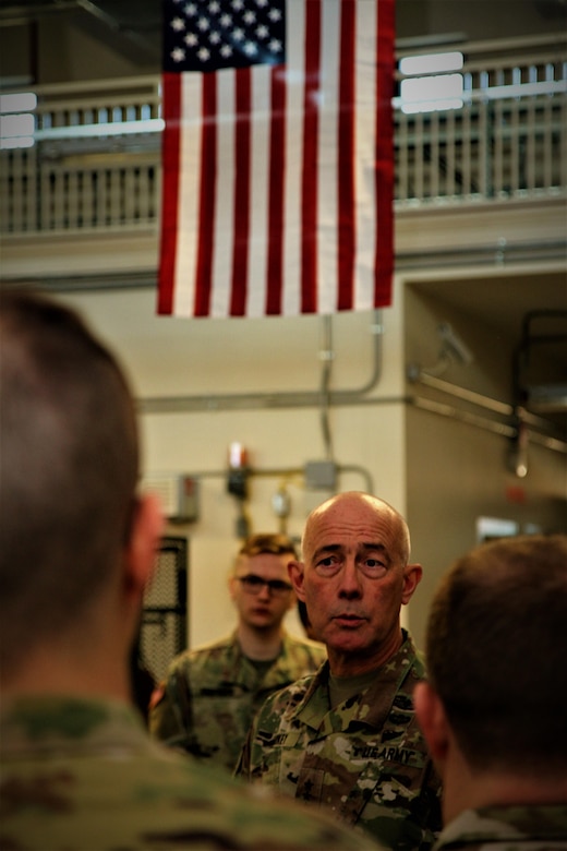 VICENZA, Italy-Commanding General LTG Charles D. Luckey, U.S.  Army Reserve Command visits 7th Mission Support Command Soldiers from the 2500th Digital Liaison Detachment and Company A, 457th Civil Affairs Battalion, Jan. 21, 2017. 
