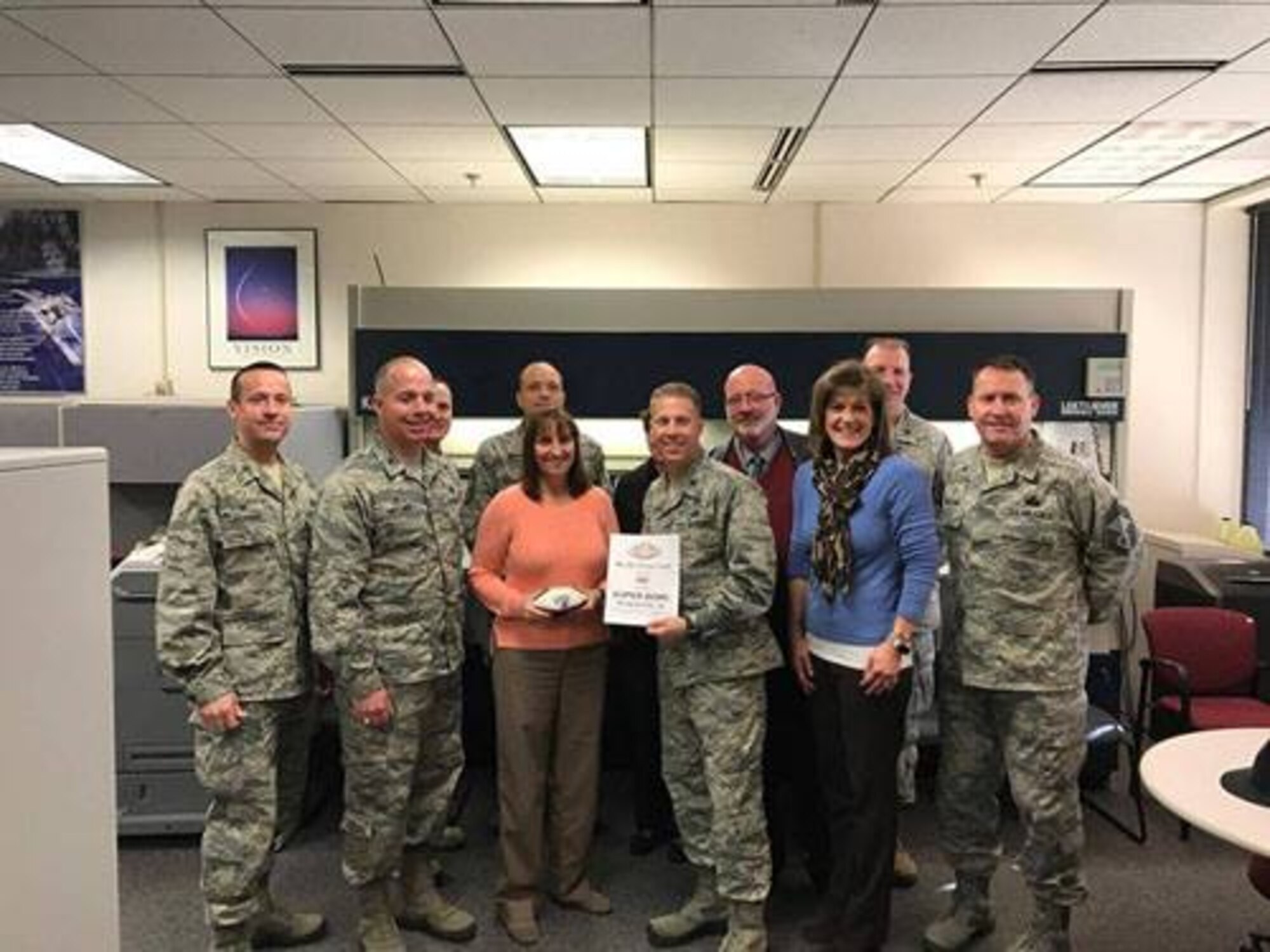 Marsha Nelson, a budget and accounting technician with the 20th Comptroller Squadron at Shaw Air Force Base, South Carolina, will be going to Super Bowl LI on Feb. 5 in Houston. Nelson, an Air Force Club member who was one of two grand prize winners of the Air Force Services Activity’s “Football Frenzy” contest, hopes the New England Patriots will beat the Atlanta Falcons. (Courtesy photo) 